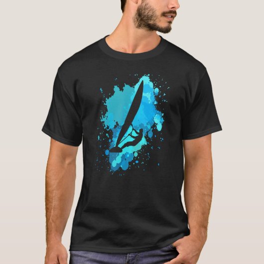 Windsurfing Vintage Ocean Water Splash Windsurfer  T-Shirt (Vorderseite)