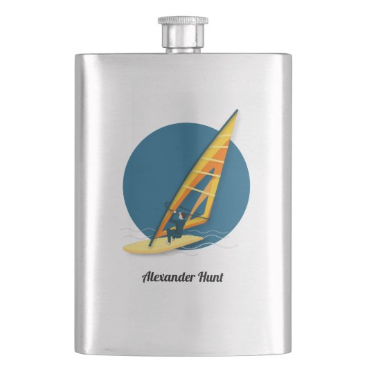 Windsurfkolben Flachmann (Vorderseite)