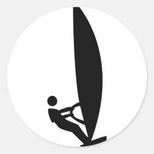 Windsurfsymbol Runder Aufkleber