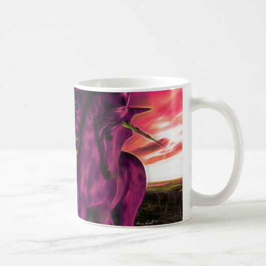Windswept Amethyst Einhorn Kaffeetasse (Rechts)