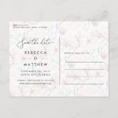 WindSwept | Beach Wedding Foto Save the Date Ankündigungspostkarte (Rückseite)