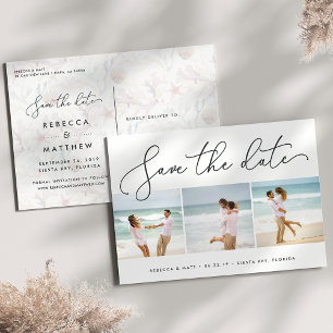 WindSwept Beach Wedding Foto Save the Date Ankündigungspostkarte