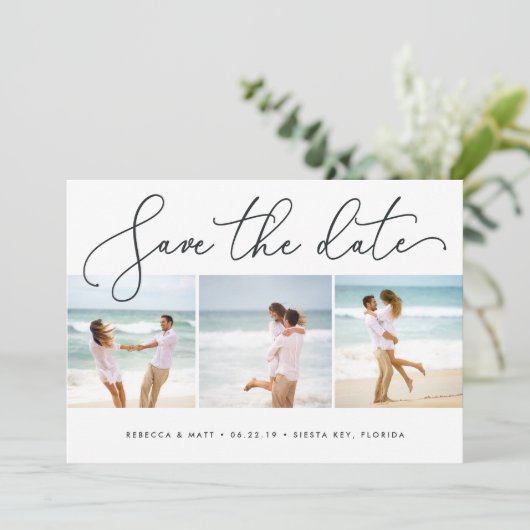 WindSwept | Beach Wedding Save the Date Foto (Stehend Vorderseite)