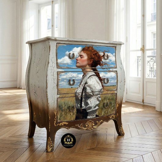 Windswept Prairie Redhead Decoupage Seidenpapier