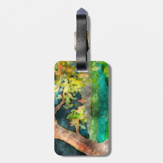 WindSwept Tree Gepäckanhänger (Rückseite vertikal)