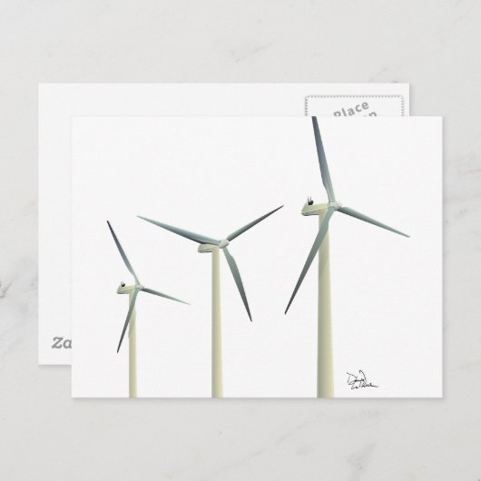 Windturbine Postkarte (Vorne/Hinten)