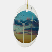 Windturbinen bemalt Sky Keramik Ornament (Rechts)