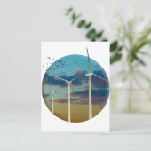 Windturbinen bemalt Sky Postkarte (Stehend Vorderseite)