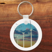 Windturbinen bemalt Sky Schlüsselanhänger (Vorderseite)