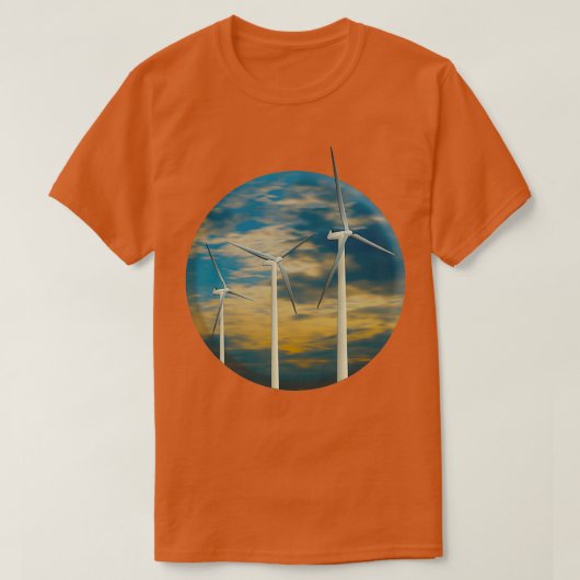 Windturbinen Burnt Orange Sky T-Shirt (Design vorne)