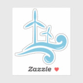 Windturbinen mit erneuerbarer Energie, blau oder f Aufkleber (Blatt)