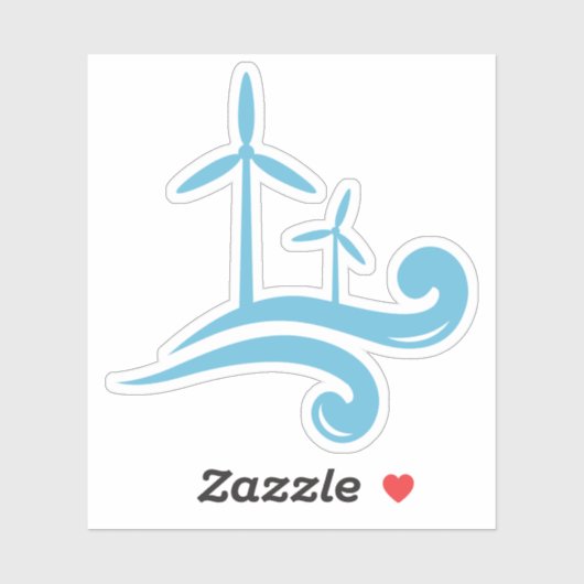 Windturbinen mit erneuerbarer Energie, blau oder f Aufkleber (Blatt)