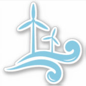 Windturbinen mit erneuerbarer Energie, blau oder f Aufkleber (Vorderseite)