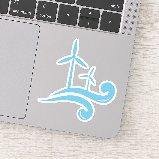 Windturbinen mit erneuerbarer Energie, blau oder f Aufkleber (Detail)