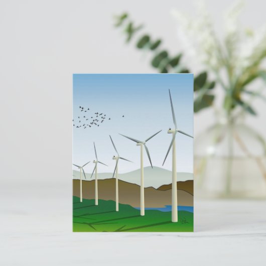 Windturbinen Postkarte (Stehend Vorderseite)