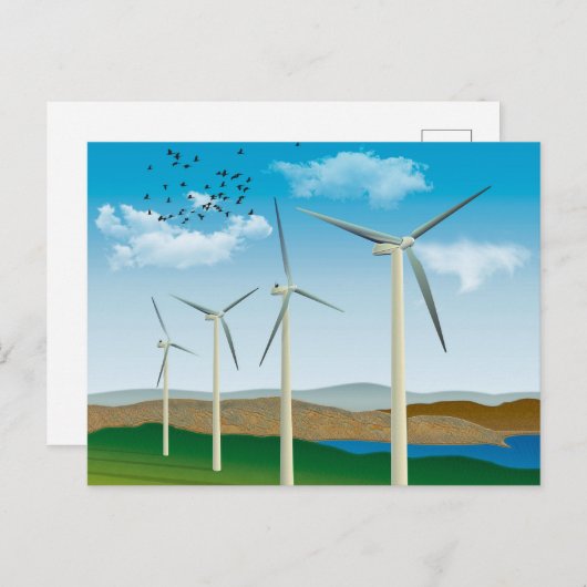 Windturbinen Postkarte (Vorne/Hinten)