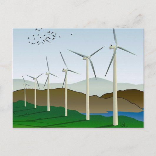 Windturbinen Postkarte (Vorderseite)