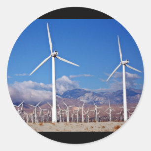 Windturbinen Runder Aufkleber