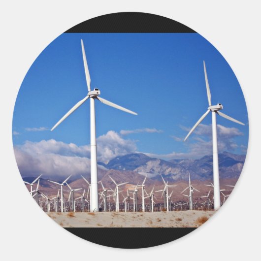Windturbinen Runder Aufkleber (Vorderseite)