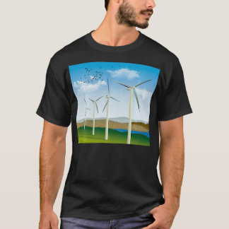 Windturbinen Windenergie Erneuerbare Energie Strom T-Shirt