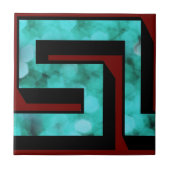 Windung ~ blauer Schein auf Kastanienbraun mit Fliese (Vorderseite)