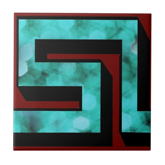 Windung ~ blauer Schein auf Kastanienbraun mit Fliese (Vorderseite)