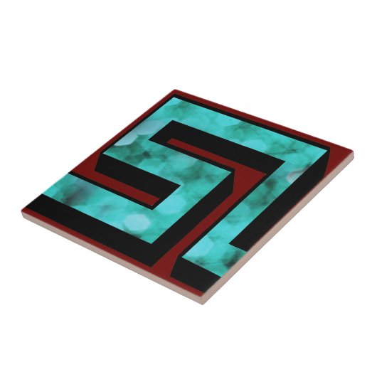 Windung ~ blauer Schein auf Kastanienbraun mit Fliese (Seite)