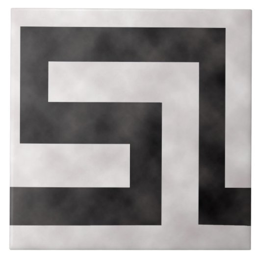 Windung ~ Schwarzweiss Fliese (Vorderseite)