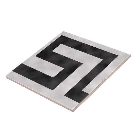 Windung ~ Schwarzweiss Fliese (Seite)