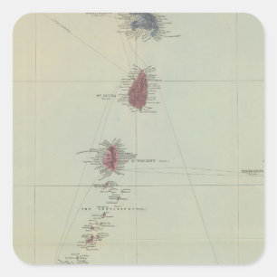 Windward Islands 2 Quadratischer Aufkleber