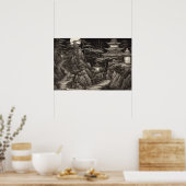 Windweg antike chinesische Tempelberge Poster (Küche)