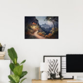 Windweg zu einem geheimen Berghütte Poster (Heimbüro)