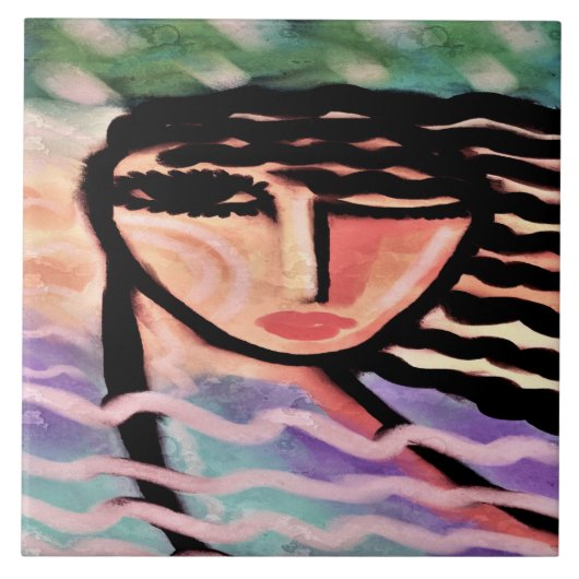 Windy Abstrakte digitale Malerei Fliese (Vorderseite)