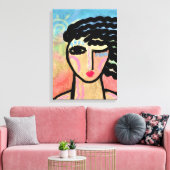 Windy Abstraktes digitales Portrait einer Frau Leinwanddruck (Insitu (Wohnzimmer))
