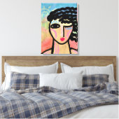 Windy Abstraktes digitales Portrait einer Frau Leinwanddruck (Insitu (Schlafzimmer))