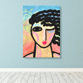 Windy Abstraktes digitales Portrait einer Frau Leinwanddruck (Insitu (Holzboden))