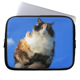 Windy Calico Cat Up High Laptopschutzhülle