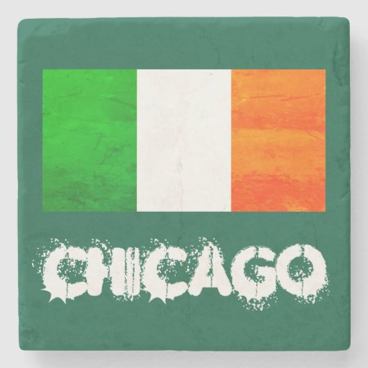 Windy City Chicago Irisches Erbe Steinuntersetzer (Vorderseite)