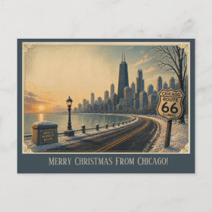 Windy City Weihnachts-Reisegrüße Postkarte