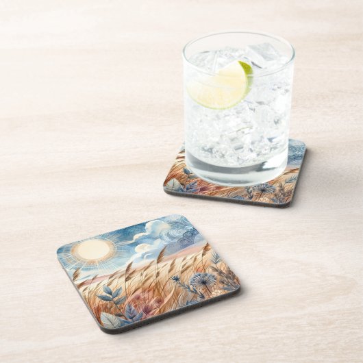 Windy Day Rustic Boho Mountain Prairie Country Getränkeuntersetzer (Rechte Seite)