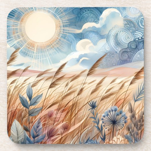 Windy Day Rustic Boho Mountain Prairie Country Getränkeuntersetzer (Vorderseite)