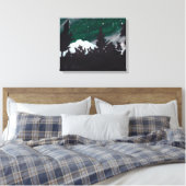 Windy Evergreen Night: Canvas Print Standard Size Leinwanddruck (Insitu (Schlafzimmer))