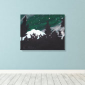 Windy Evergreen Night: Canvas Print Standard Size Leinwanddruck (Insitu (Holzboden))