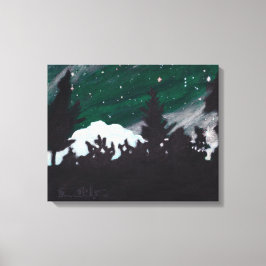 Windy Evergreen Night: Canvas Print Standard Size Leinwanddruck