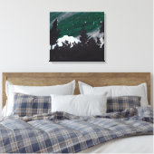 Windy Evergreen Night: Canvas Print unbeschnitten Leinwanddruck (Insitu (Schlafzimmer))
