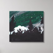 Windy Evergreen Night: Canvas Print unbeschnitten Leinwanddruck (Vorderseite)