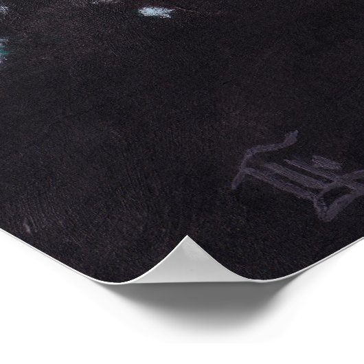 Windy Evergreen Night: Print Poster (Ecke)