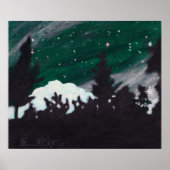 Windy Evergreen Night: Print Poster (Vorne)