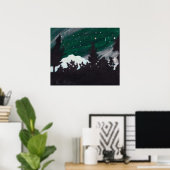 Windy Evergreen Night: Print Poster (Heimbüro)