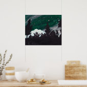 Windy Evergreen Night: Print Poster (Küche)